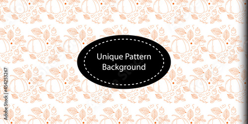 Autumn pattern background. For textile, wrapping paper, packaging. Vector pattern.outline autumn
