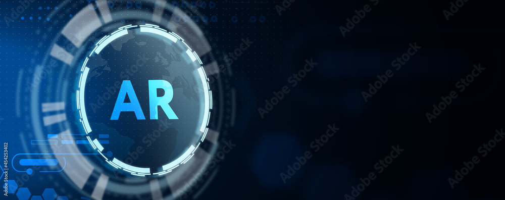 Obraz premium Ar, augmented reality icon. Business, Technology, Internet and network concept. 3d illustration