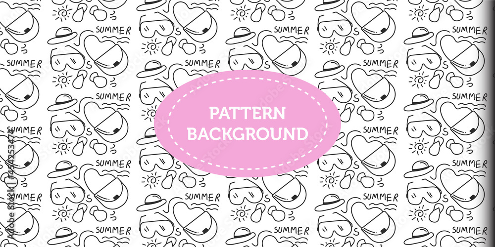Tea time doodle design pattern background. tea break pattern, game pattern, cookies