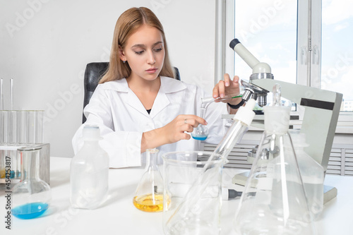 laboratory technician. Woma...