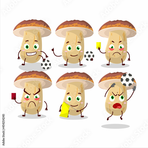 New cep mushroom cartoon character working as a Football referee