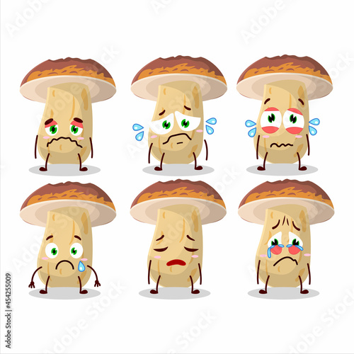 New cep mushroom cartoon character with sad expression