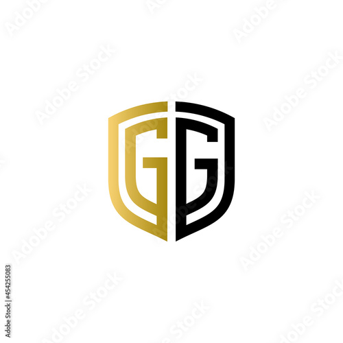 gg shield logo design vector icon