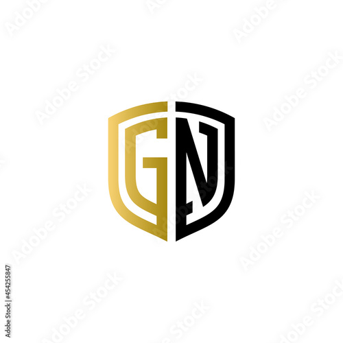 gn shield logo design vector icon photo