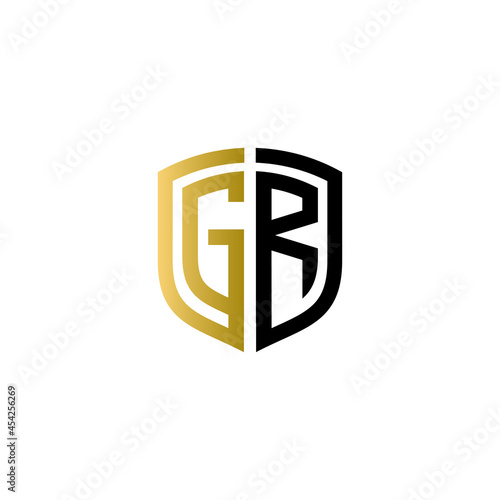 gr shield logo design vector icon