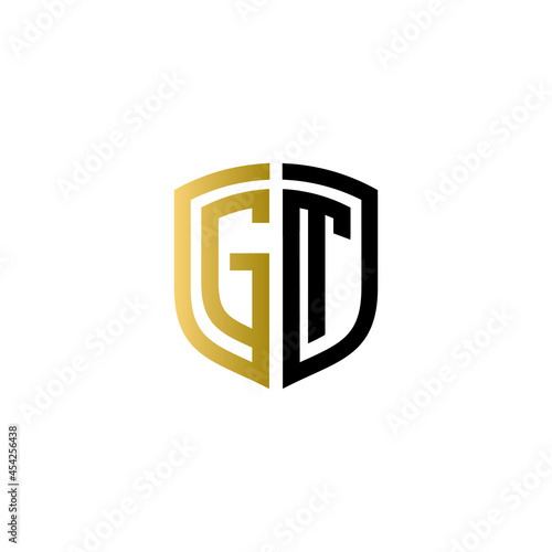 Photos gt shield logo design vector icon