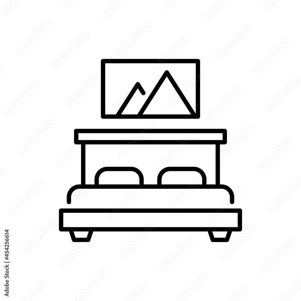 Bedroom hygiene vector outline icon style illustration. EPS 10 file Bedroom hygiene vector outline icon style illustration. EPS 10 file