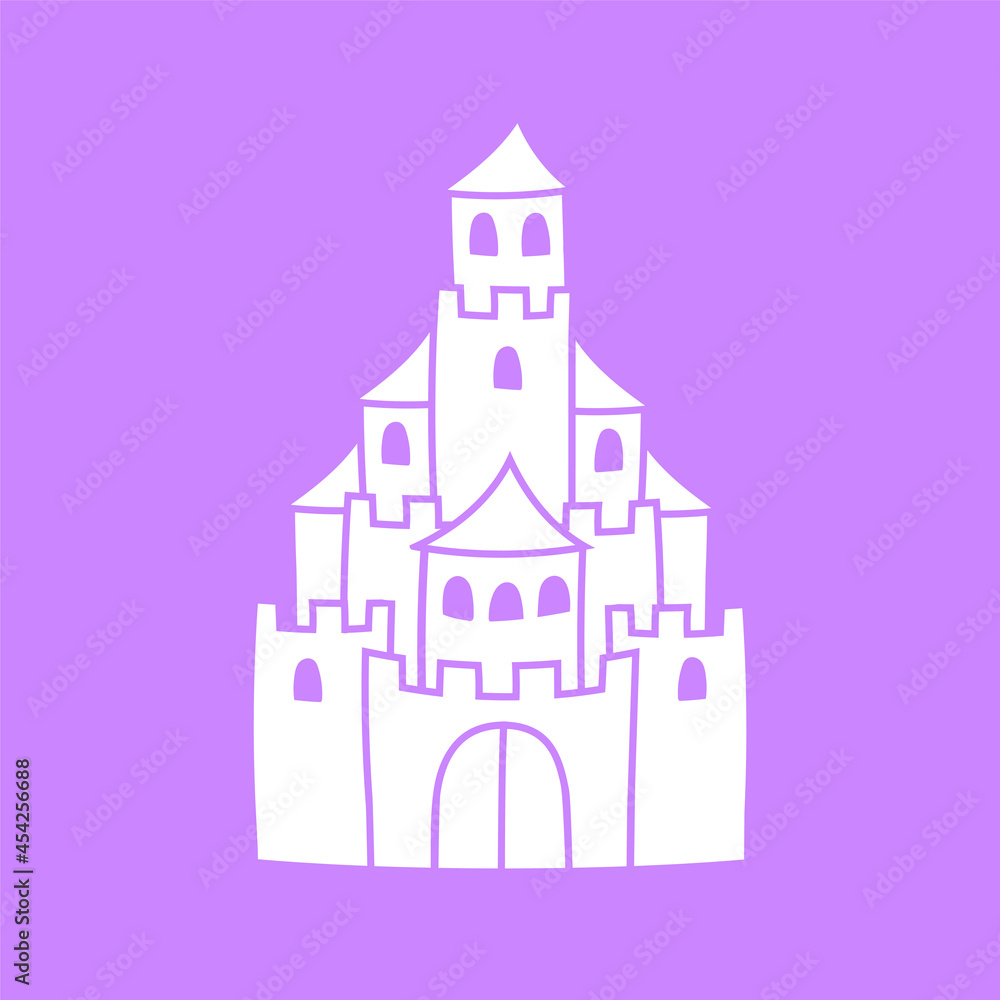 Black silhouette. Design element. Vector illustration isolated on violet background. Template for books, stickers, posters, cards, clothes.