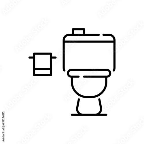 Toilet hygiene vector outline icon style illustration. EPS 10 file