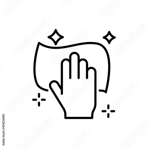 Wet cleaning vector outline icon style illustration. EPS 10 file