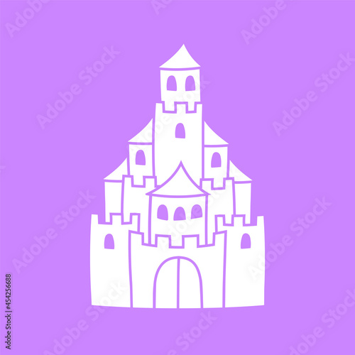 Black silhouette. Design element. Vector illustration isolated on violet background. Template for books, stickers, posters, cards, clothes.