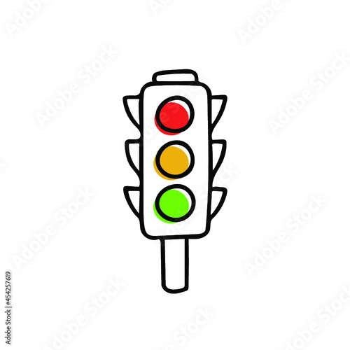 traffic light doodle sketch hand drawn style icon illustration