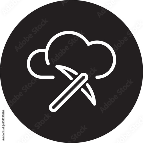 cloud mining glyph icon