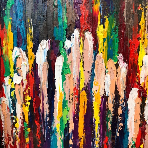 background of multicolored abstract lines with oil paints © Viktor