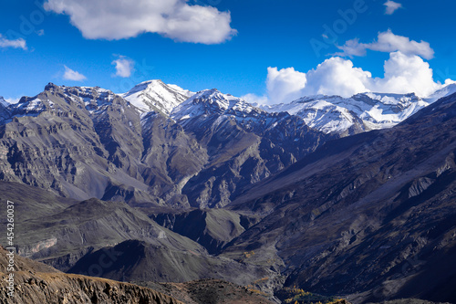 Snow caped Mountains near Dhankar Monastery, at Dhankar, Lahaul Spiti Region, Himachal Pradesh India © Sourav