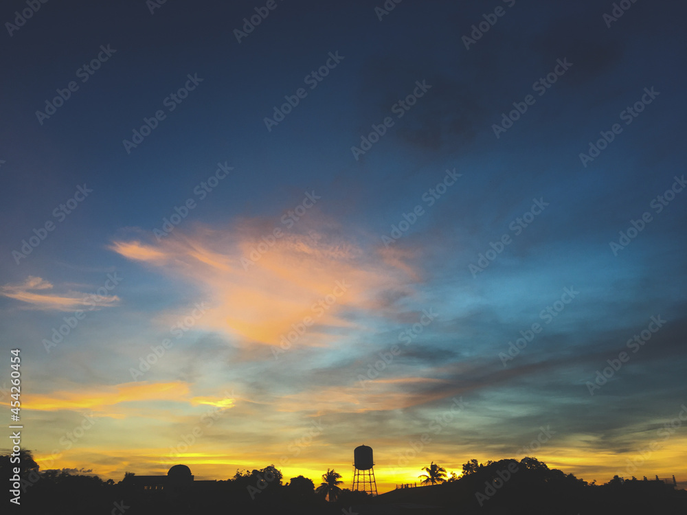 sunset over the field