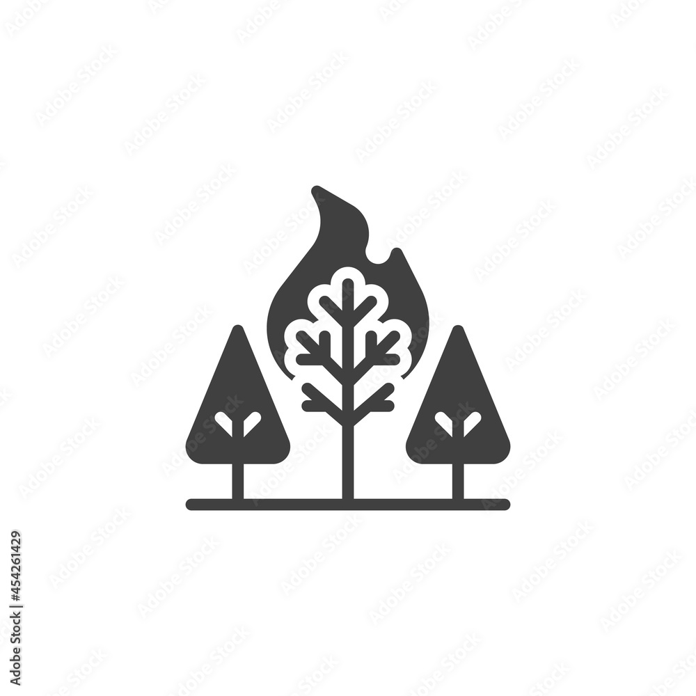 Fototapeta premium Wildfire in forest vector icon