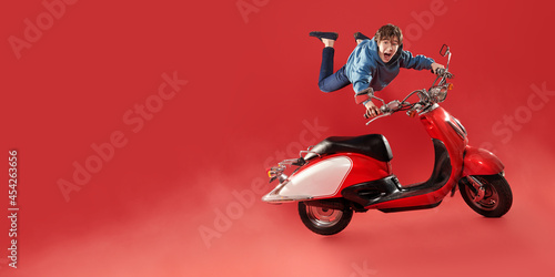 flight on a scooter