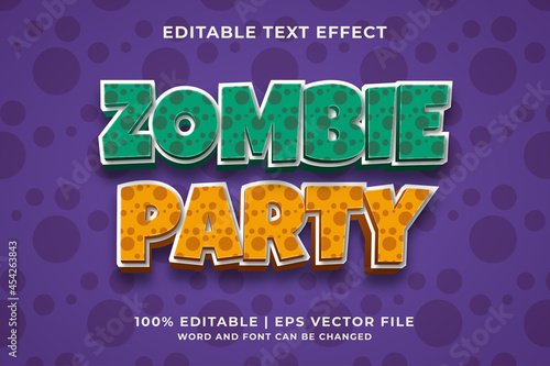 Zombie Party editable text effect 3d template style