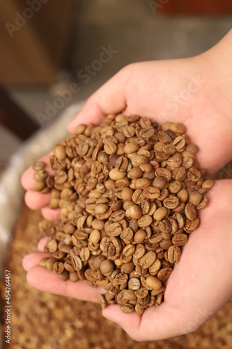 beans in hands