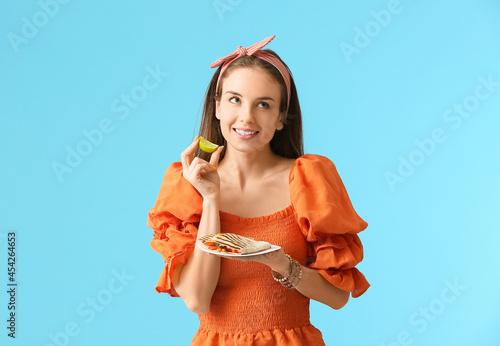 Beautiful young woman with ...