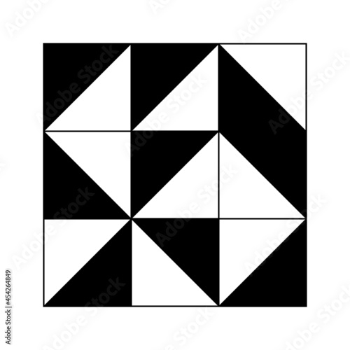 Abstract Geometric Print Black White Wallpaper Mid Century Modern Printable