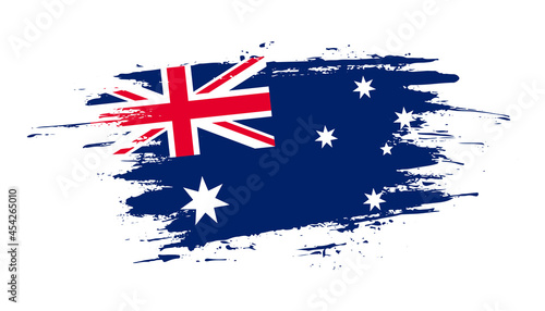 Hand drawn brush stroke flag of Australia. Creative national day hand painted brush illustration on white background
