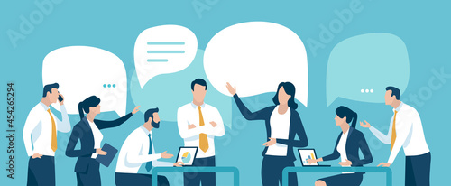 Business meeting. Teamwork and communication concept. Vector illustration.