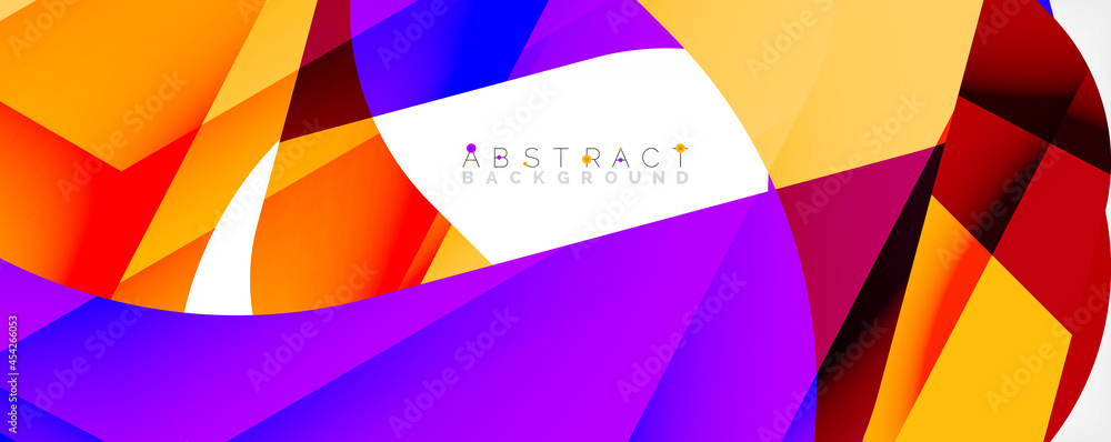 Geometric abstract background - multicolored abstract shapes on white. Vector Illustration For Wallpaper, Banner, Background, Landing Page Geometric abstract background - multicolored abstract shapes on white. Vector Illustration For Wallpaper, Banner, Background, Landing Page
