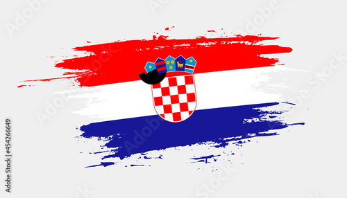 Canvas Print Hand drawn brush stroke flag of Croatia
