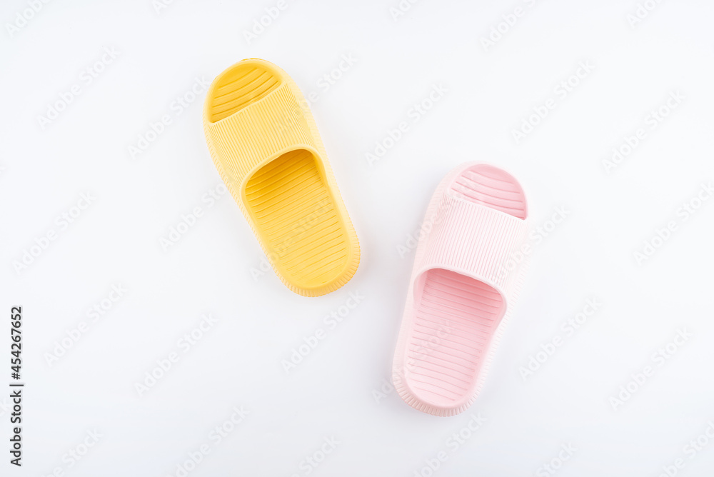 Slippers background material on white background Slippers background material on white background