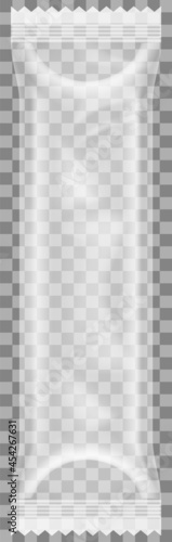 Transparent plastic bag vector illlustration. Glossy polyethylene wrapping. Plastic packaging isolated on transparent background. Polyethylene packaging for storing and carrying small items