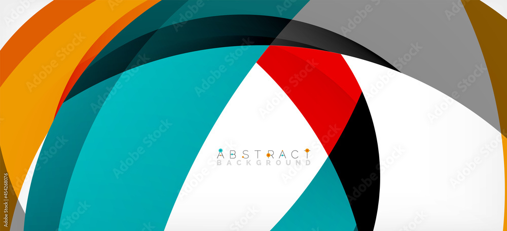 Color circle shapes, minimal geometric background. Trendy dynamic composition. Vector Illustration For Wallpaper, Banner, Background, Landing Page Color circle shapes, minimal geometric background. Trendy dynamic composition. Vector Illustration For Wallpaper, Banner, Background, Landing Page