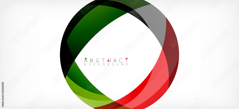 Geometric abstract background. Circle created with overlapping color shapes. Vector Illustration For Wallpaper, Banner, Background, Landing Page Geometric abstract background. Circle created with overlapping color shapes. Vector Illustration For Wallpaper, Banner, Background, Landing Page
