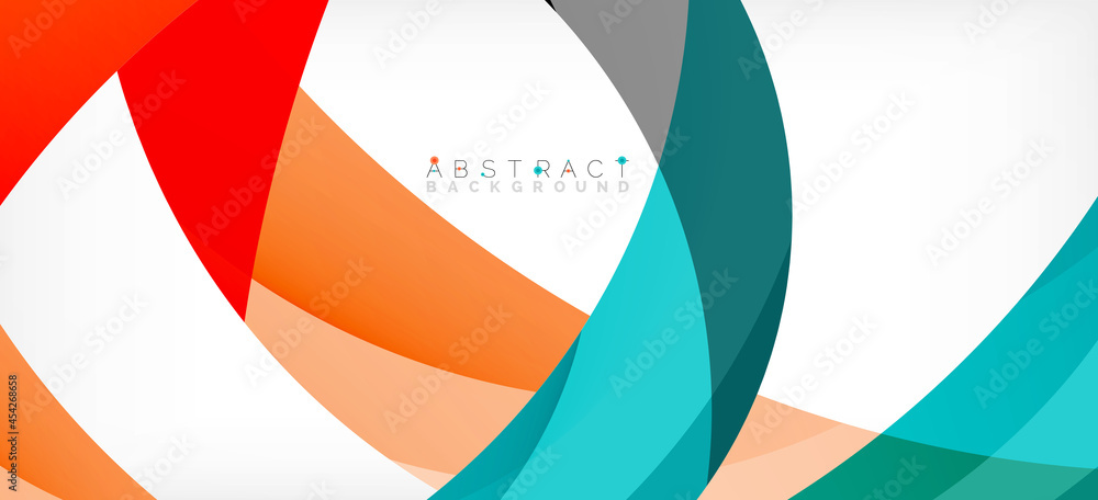 Geometric abstract background. Circle created with overlapping color shapes. Vector Illustration For Wallpaper, Banner, Background, Landing Page Geometric abstract background. Circle created with overlapping color shapes. Vector Illustration For Wallpaper, Banner, Background, Landing Page