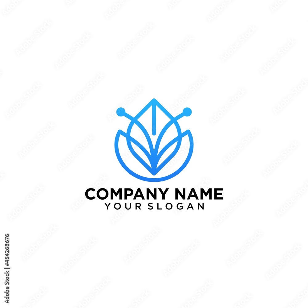Fototapeta premium flower technology logo