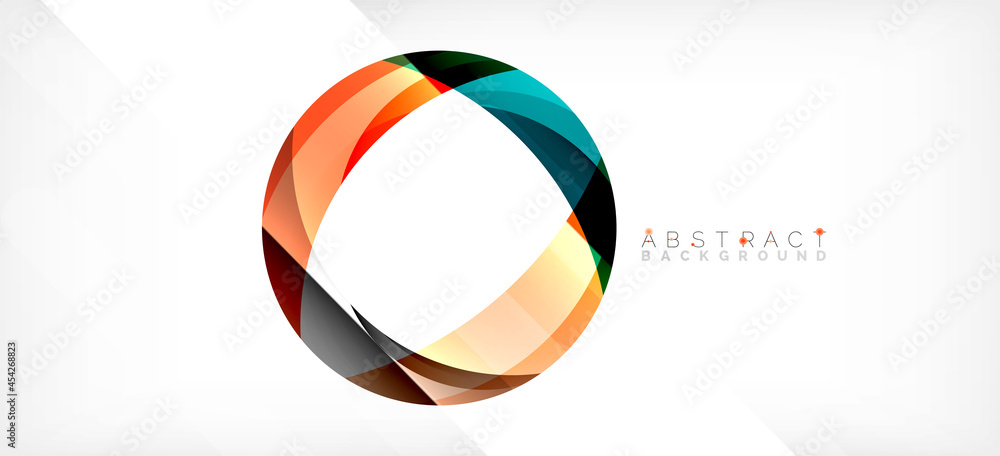Geometric abstract background. Circle created with overlapping color shapes. Vector Illustration For Wallpaper, Banner, Background, Landing Page Geometric abstract background. Circle created with overlapping color shapes. Vector Illustration For Wallpaper, Banner, Background, Landing Page