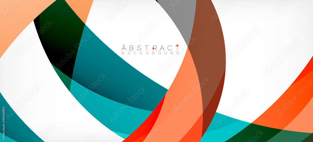 Geometric abstract background. Circle created with overlapping color shapes. Vector Illustration For Wallpaper, Banner, Background, Landing Page Geometric abstract background. Circle created with overlapping color shapes. Vector Illustration For Wallpaper, Banner, Background, Landing Page