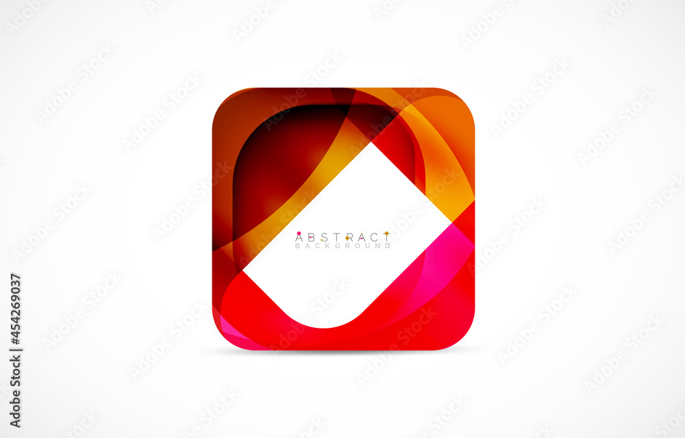 Minimal background. Abstract square shape with round corners created with wavy forms. Vector Illustration For Wallpaper, Banner, Background, Landing Page Minimal background. Abstract square shape with round corners created with wavy forms. Vector Illustration For Wallpaper, Banner, Background, Landing Page