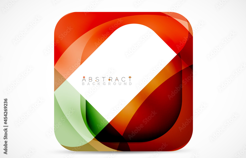 Minimal background. Abstract square shape with round corners created with wavy forms. Vector Illustration For Wallpaper, Banner, Background, Landing Page Minimal background. Abstract square shape with round corners created with wavy forms. Vector Illustration For Wallpaper, Banner, Background, Landing Page