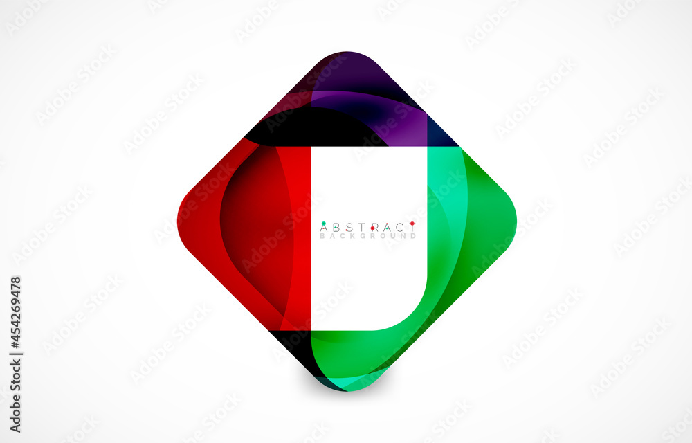 Minimal background. Abstract square shape with round corners created with wavy forms. Vector Illustration For Wallpaper, Banner, Background, Landing Page Minimal background. Abstract square shape with round corners created with wavy forms. Vector Illustration For Wallpaper, Banner, Background, Landing Page