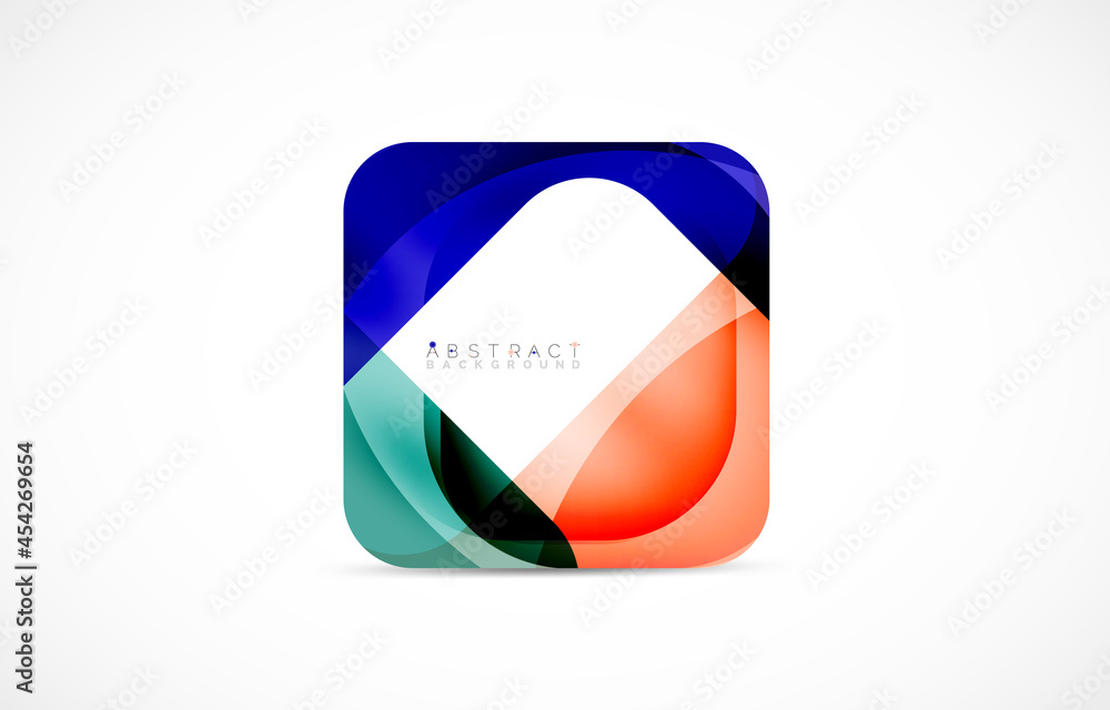 Minimal background. Abstract square shape with round corners created with wavy forms. Vector Illustration For Wallpaper, Banner, Background, Landing Page Minimal background. Abstract square shape with round corners created with wavy forms. Vector Illustration For Wallpaper, Banner, Background, Landing Page