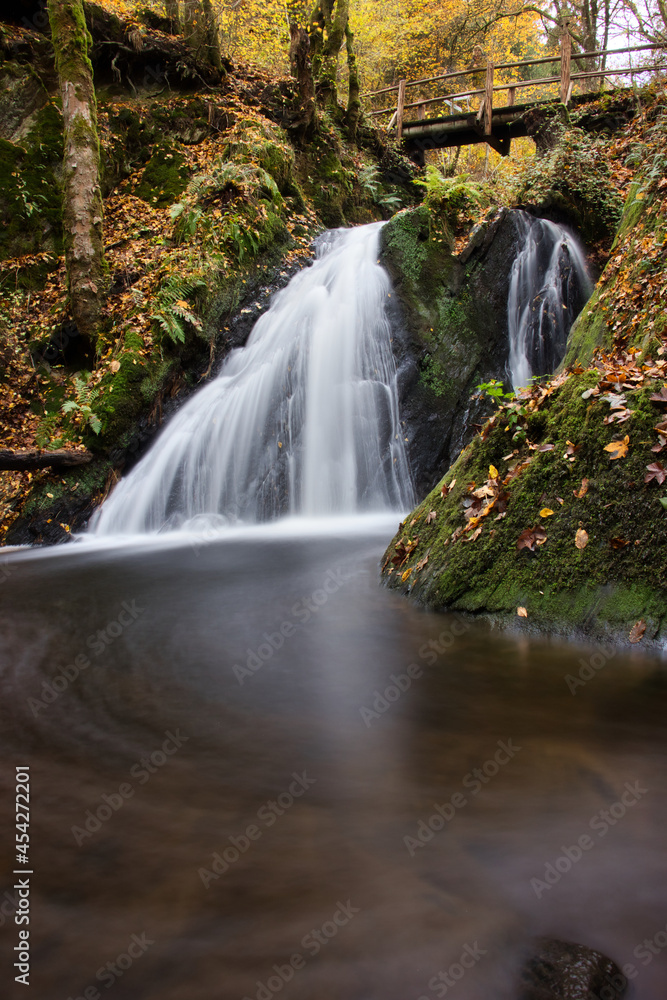 Rausch, or Maria Martental, waterfall in the Endert stream near Cochem, Germany on a fall day.