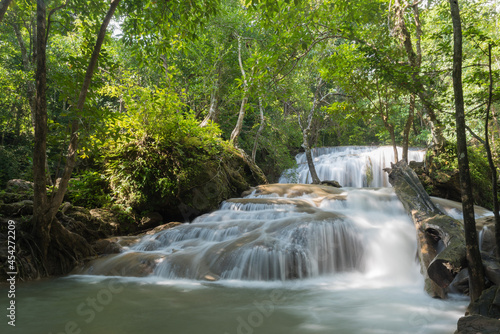 beautiful waterfall  forest background  landscape 