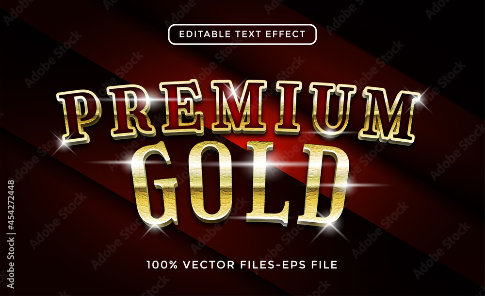Premium Gold editable text effect premium vector