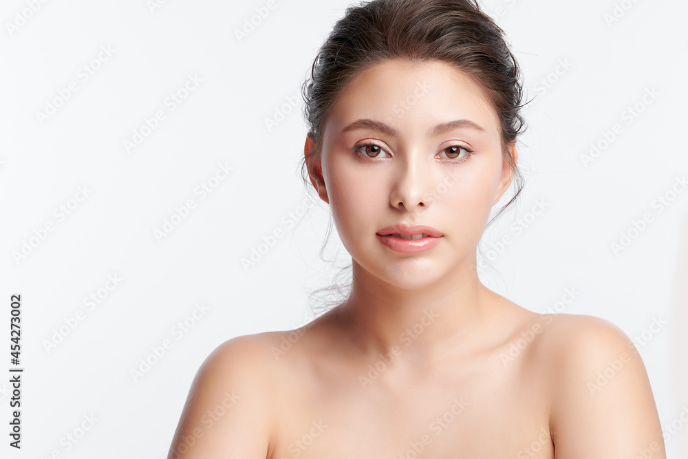 Beautiful young asian woman with clean fresh skin on white background, Face care, Facial treatment, Cosmetology, beauty and spa, Asian women portrait. Beautiful young asian woman with clean fresh skin on white background, Face care, Facial treatment, Cosmetology, beauty and spa, Asian women portrait.