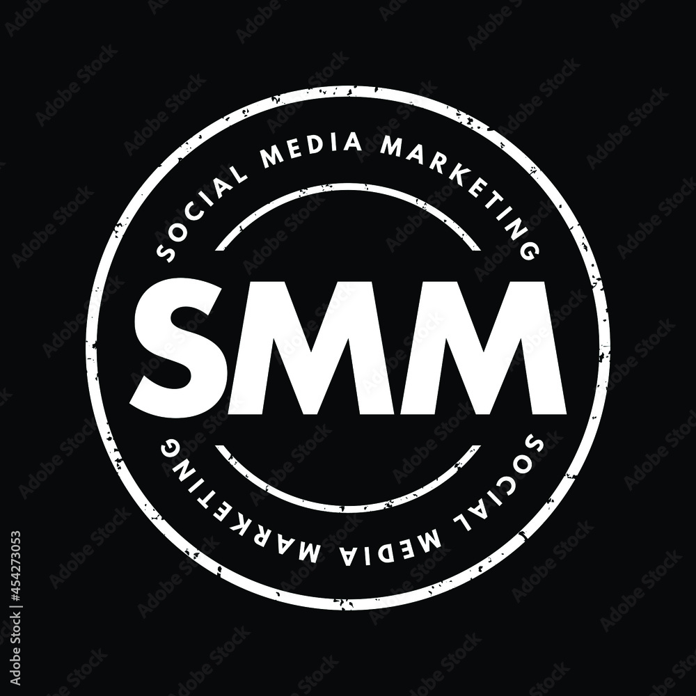 SMM - Social Media Marketing acronym, business concept background