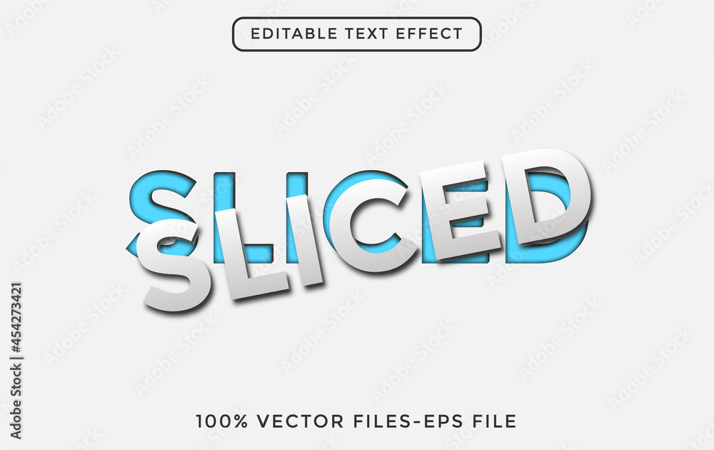 Sliced editable text effect vector illustration