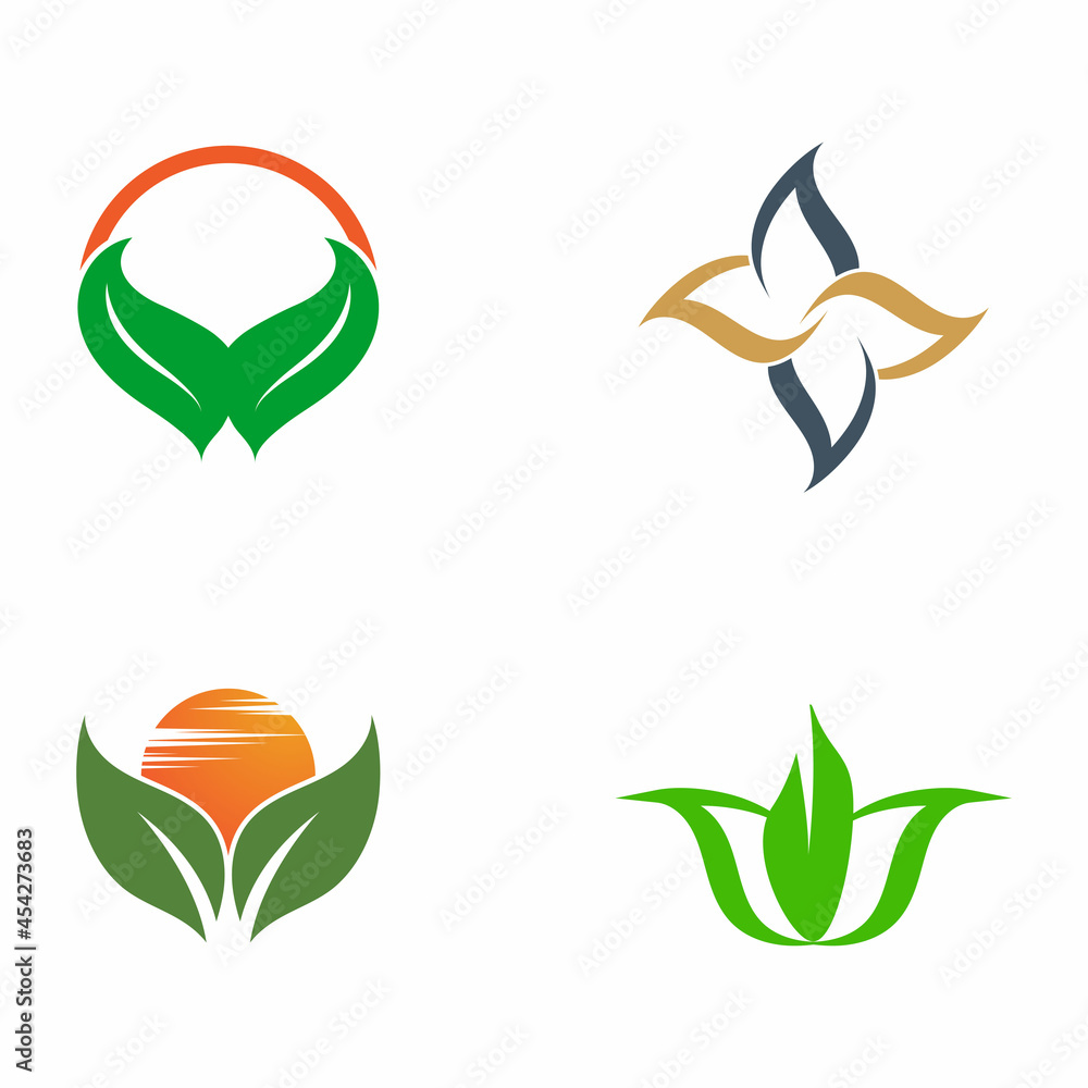 Fototapeta premium Leaf icon Vector Illustration design Logo template