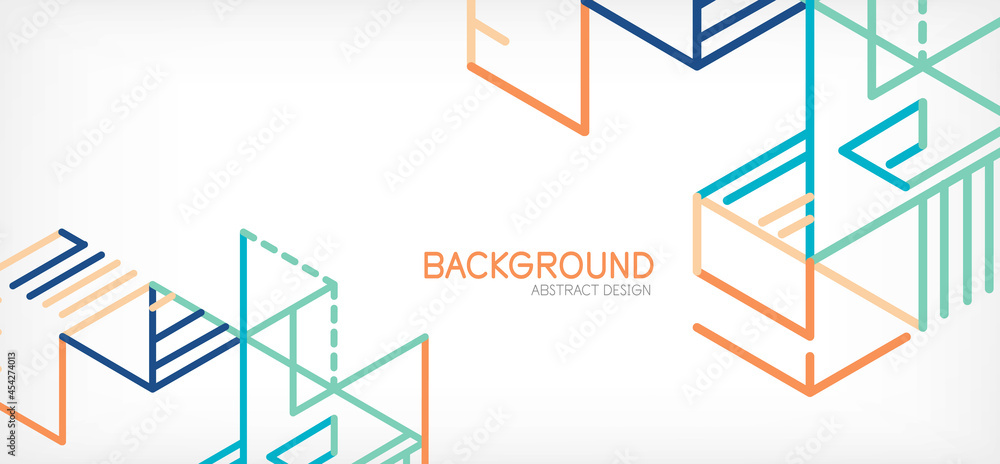 Abstract background. Color lines on white background. Linear abstract composition. Techno or business concept for wallpaper, banner, background, landing page Abstract background. Color lines on white background. Linear abstract composition. Techno or business concept for wallpaper, banner, background, landing page